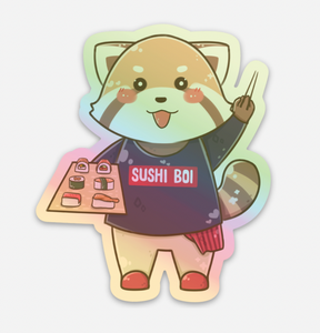 Sushi Boi Red Panda Stickers